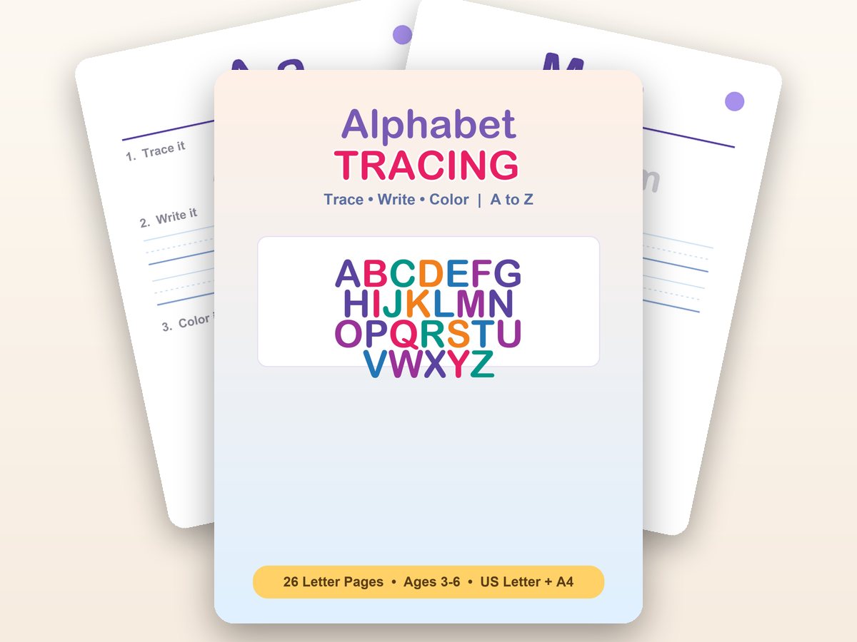 Alphabet Tracing A-Z workbook cover