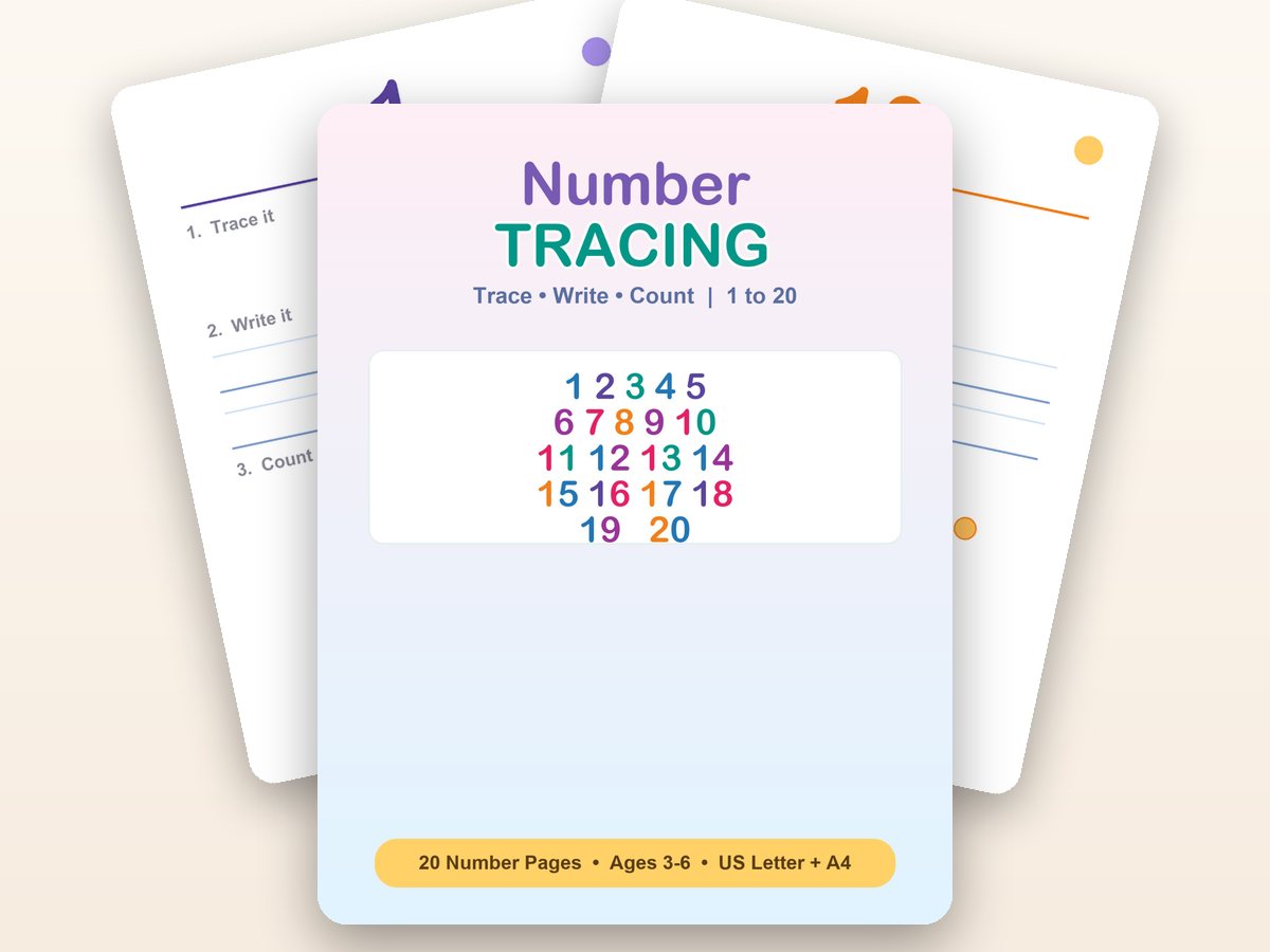 Number Tracing 1-20 workbook cover