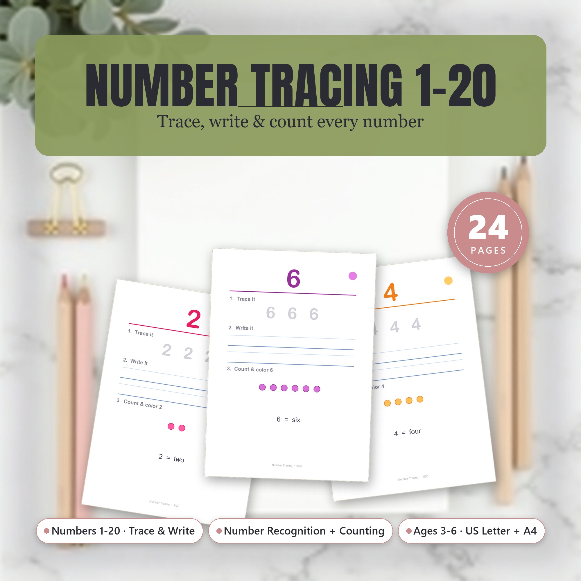 Number Tracing 1-20