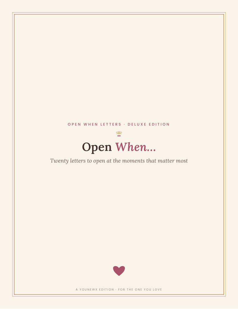 Open When Letters — deluxe edition title page